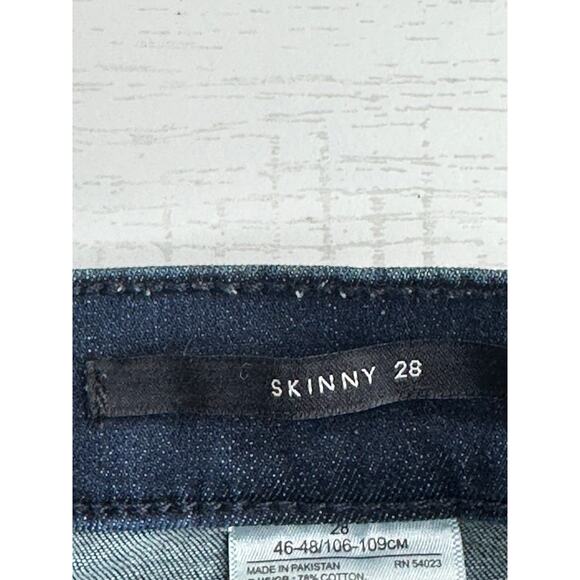 Banana Republic Blue Skinny Jeans Mid Rise Dark Blue Wash Stretch Casual 28 - Picture 4 of 11